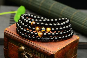 Prayer Beads Tiger Eye Stone Bracelet Necklace