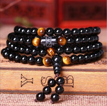 Load image into Gallery viewer, Prayer Beads Tiger Eye Stone Bracelet Necklace